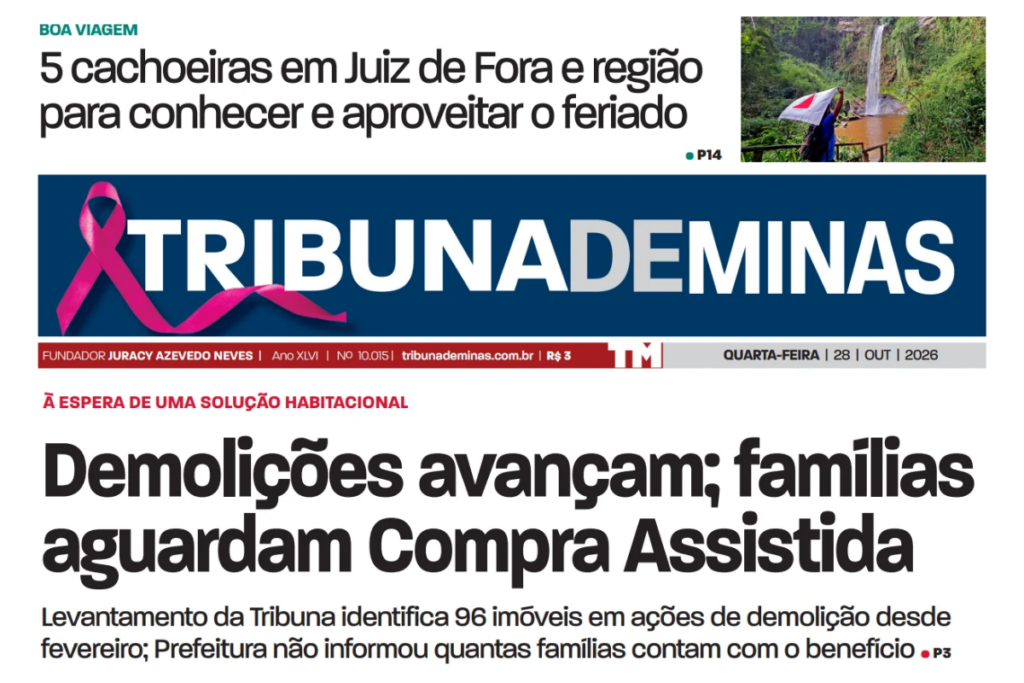 Confira o jornal impresso desta quarta-feira, dia 28 1 Destaque Tribuna de Minas 1793141692