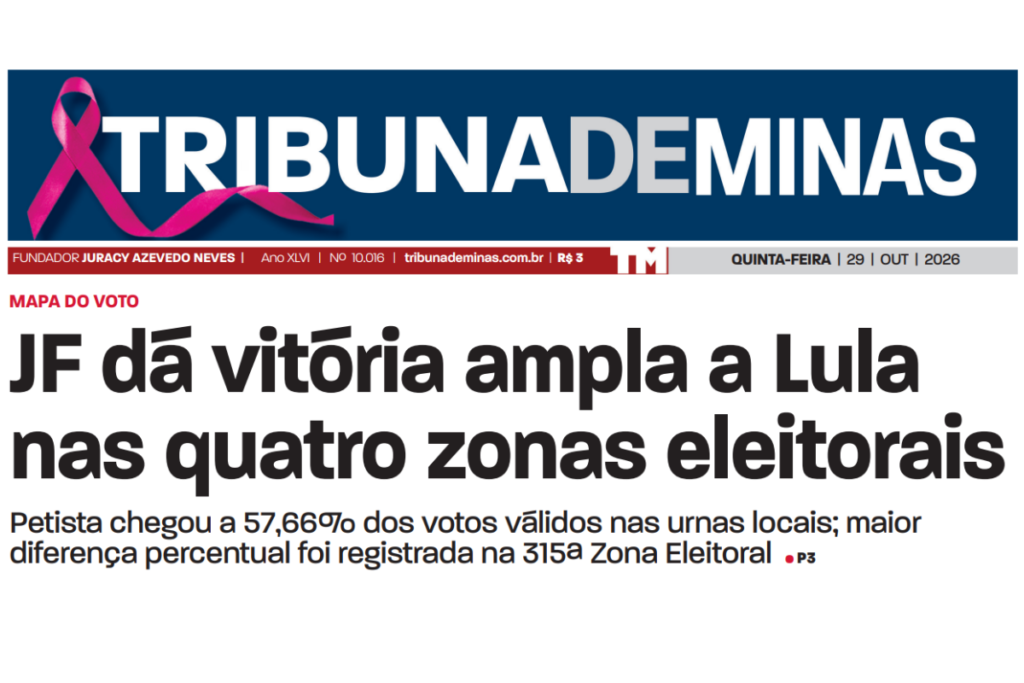 Confira o jornal impresso desta quinta-feira, dia 29 1 Destaque Tribuna de Minas 1793225772