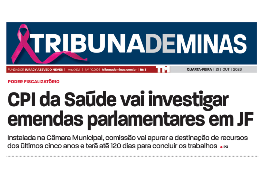 Confira o jornal impresso desta quarta-feira, dia 21 1 Destaque Tribuna de Minas 8