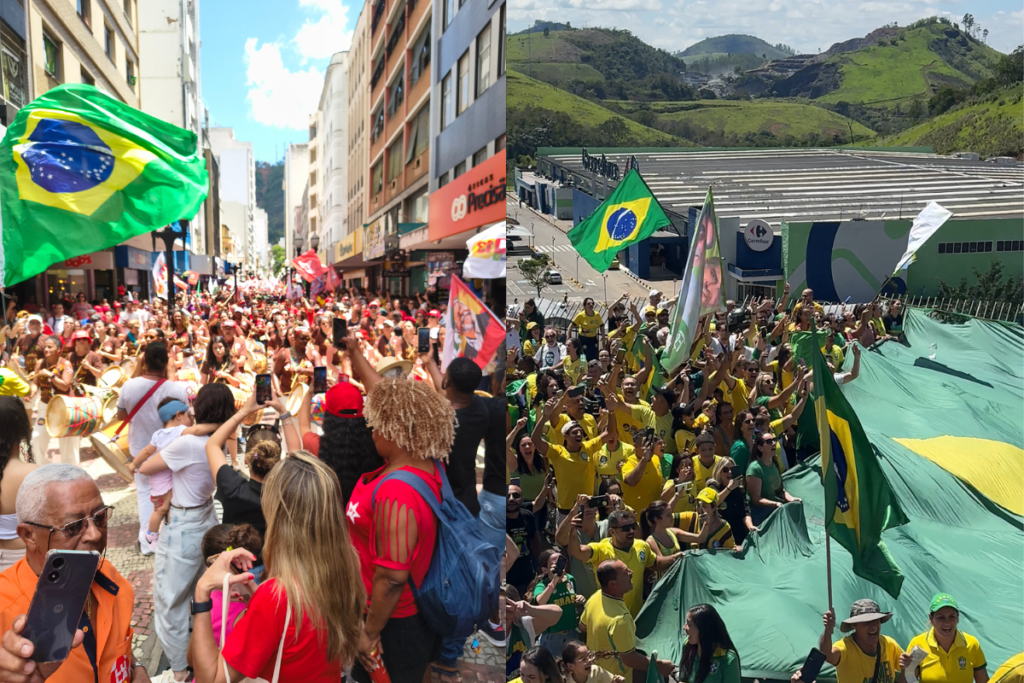 Manifestações pró-Lula e pró-Flávio Bolsonaro movimentam Juiz de Fora na véspera da eleição 3 atos JF