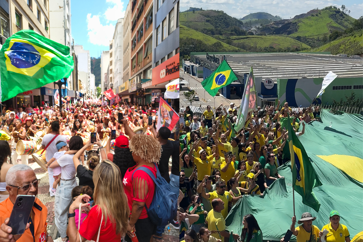 Manifestações pró-Lula e pró-Flávio Bolsonaro movimentam Juiz de Fora na véspera da eleição