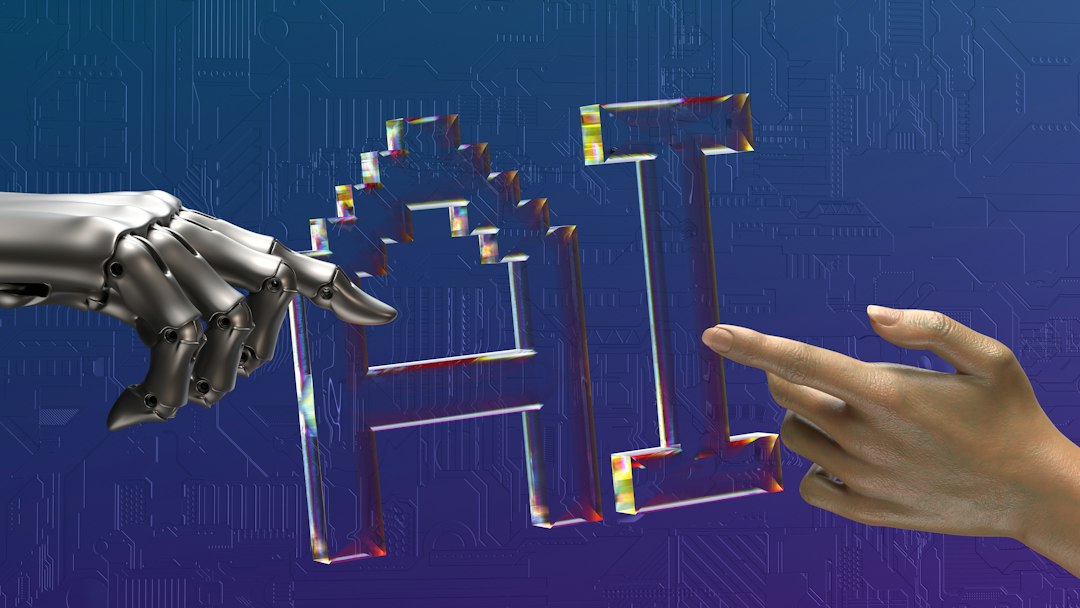 Você pode não perder o emprego, mas sua profissão pode mudar: estudo estima que a inteligência artificial afetará 40% das vagas no mundo, com funções que podem ser transformadas, perder espaço ou até desaparecer 2 robot and human hands reaching toward ai text
